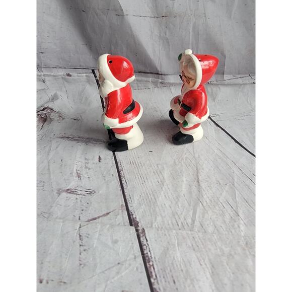 1950s Vintage Salt Pepper Shakers NAPCO Santa & Mrs. Claus Bell Ringers - Picture 9 of 14